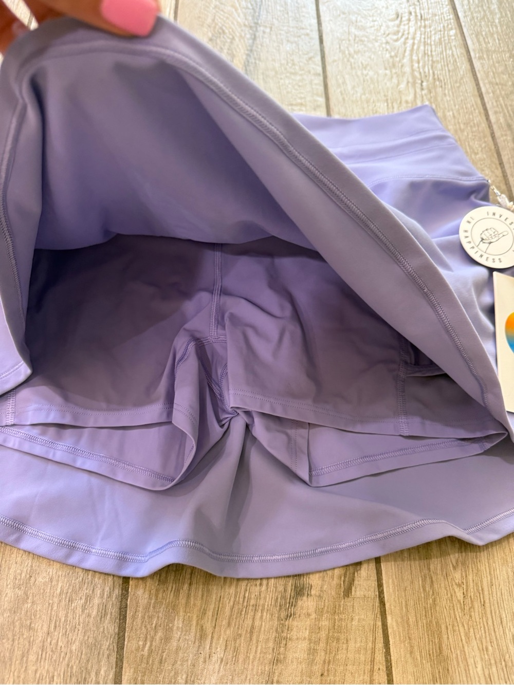 Women's Lavender hyacinth Active Skirt with Drawstring Waist - Picture 3 of 3